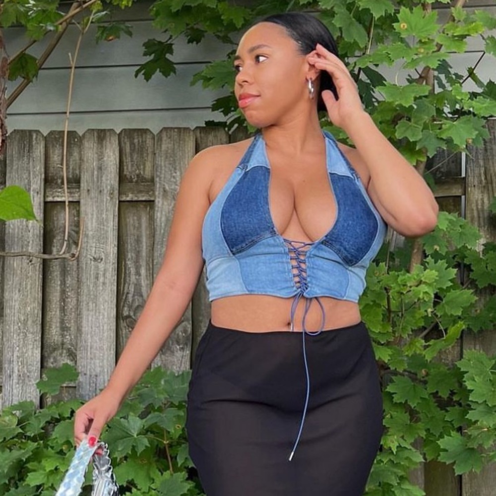 WORN ONCE: x REVOLVE Ingrid Top in Vintage Blue Wash